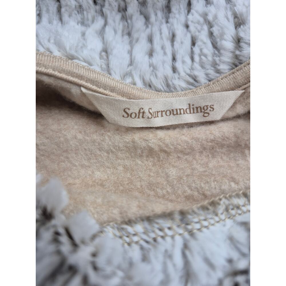 Soft Surroundings Apres Tunic Ribbed Cowl Neck Faux Fur Trim Long Sleeve M - Picture 5 of 6